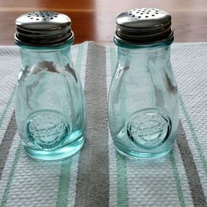 Vintage look Glass Salt & Pepper Set.